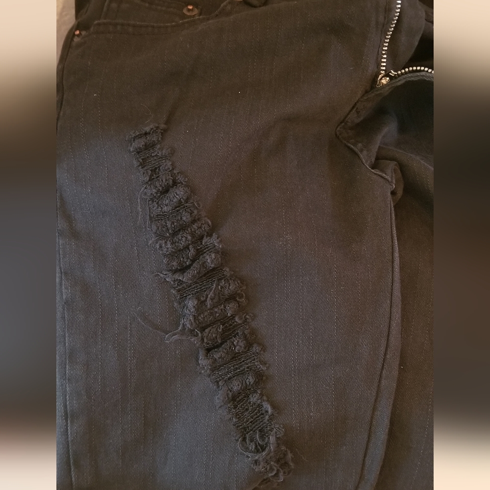Black Ripped Jeans Mid Rise - Picture 4 of 6
